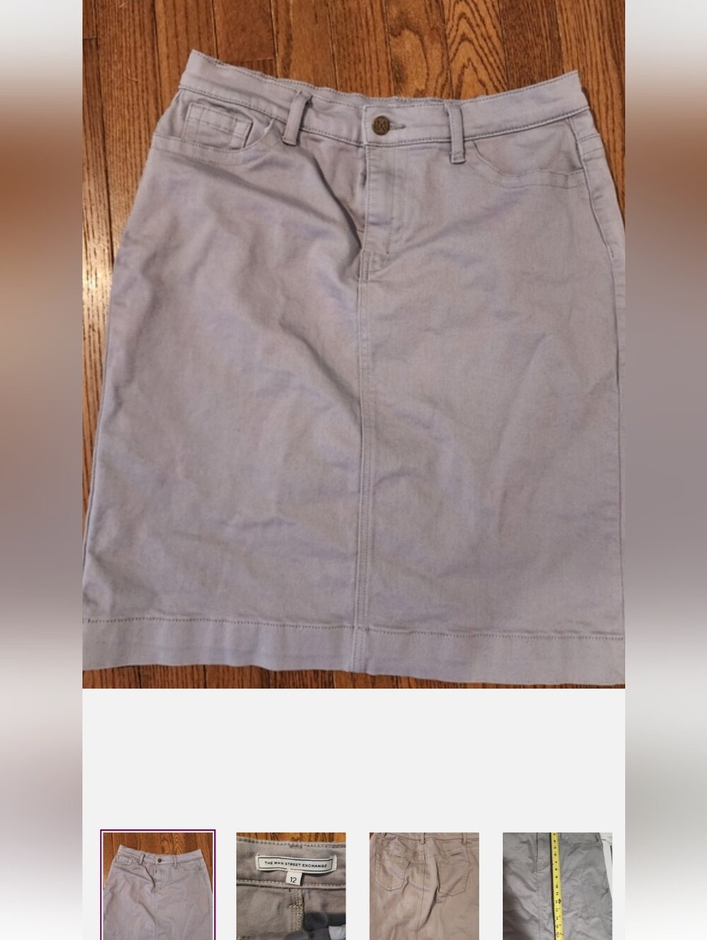 Grey Denim Skirt